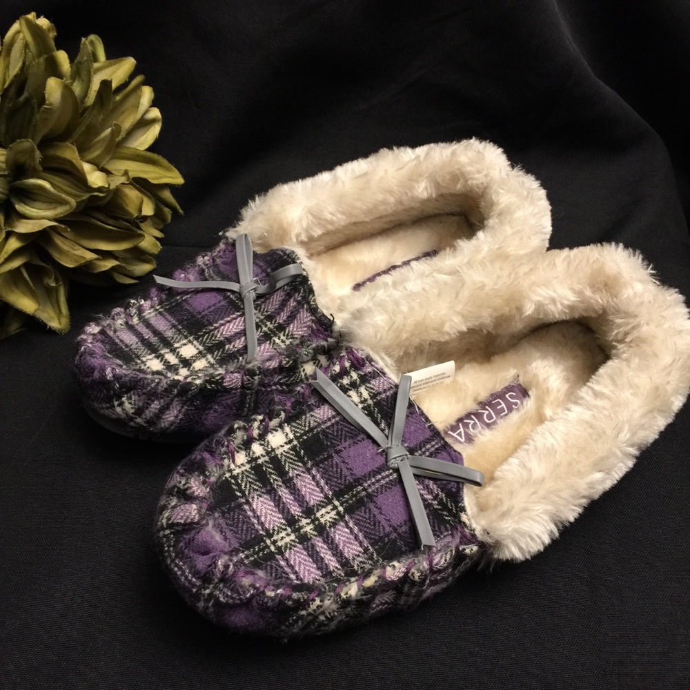 Sierra‎ Purple/Black-Moccasins, Size:5-6 Youth